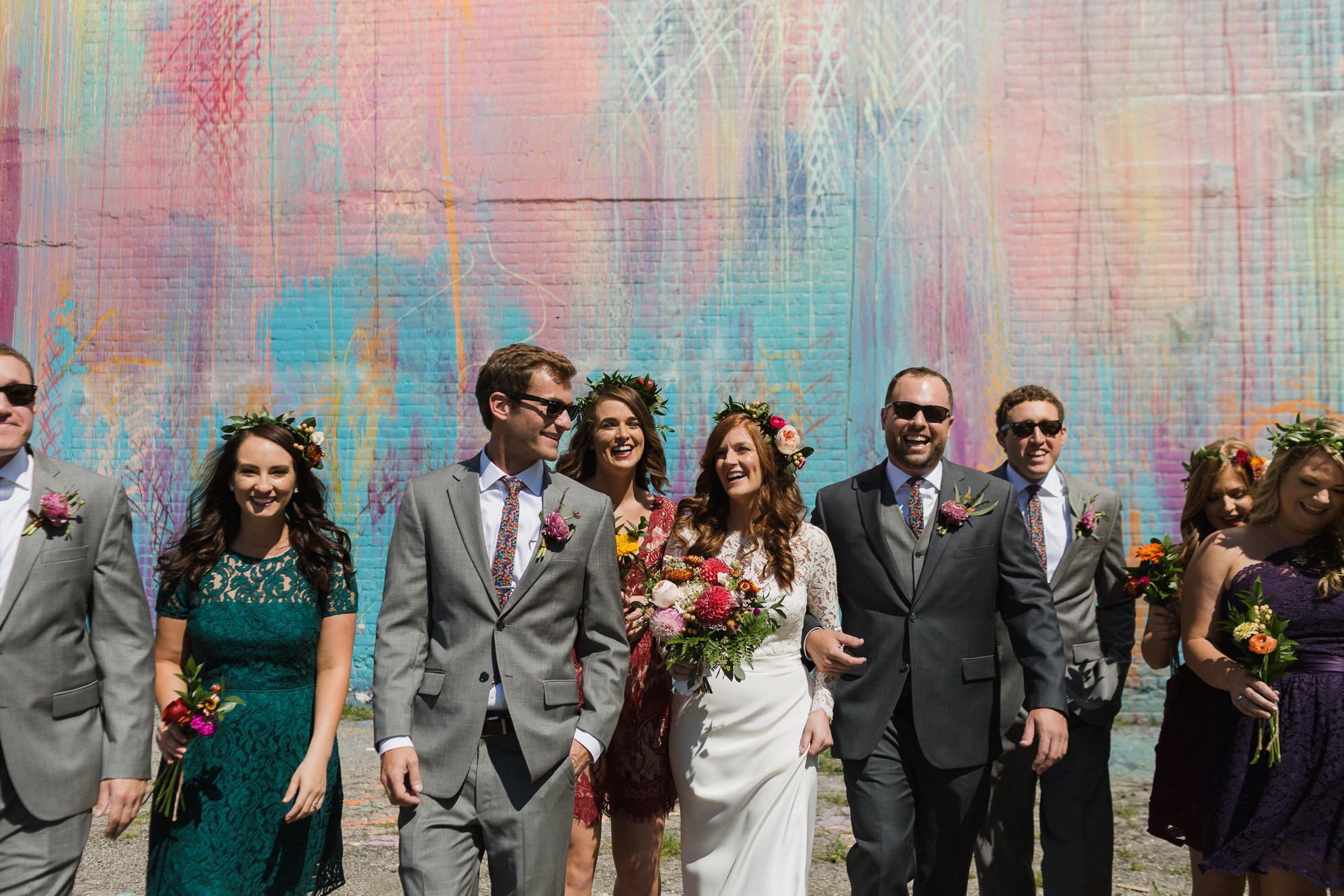 illuminated mural detroit wedding